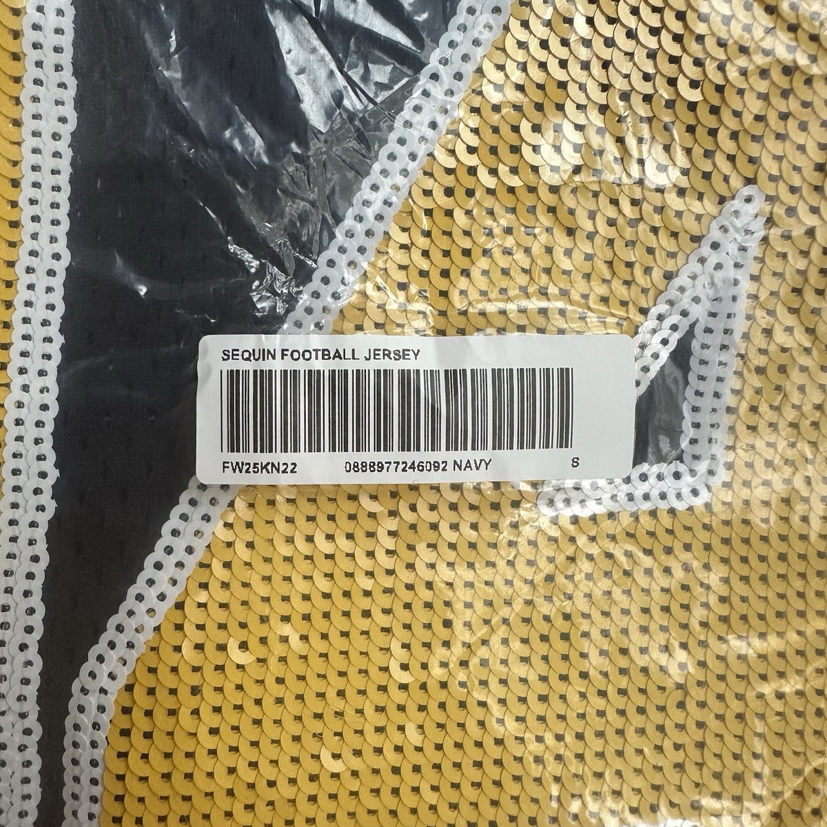 Supreme Sequin Football Jersey Navy Size Small Brand New In Hand