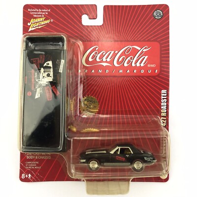 Johnny Lightning Coca-Cola 67 1967 Corvette 427 Roadster +Tin Coke