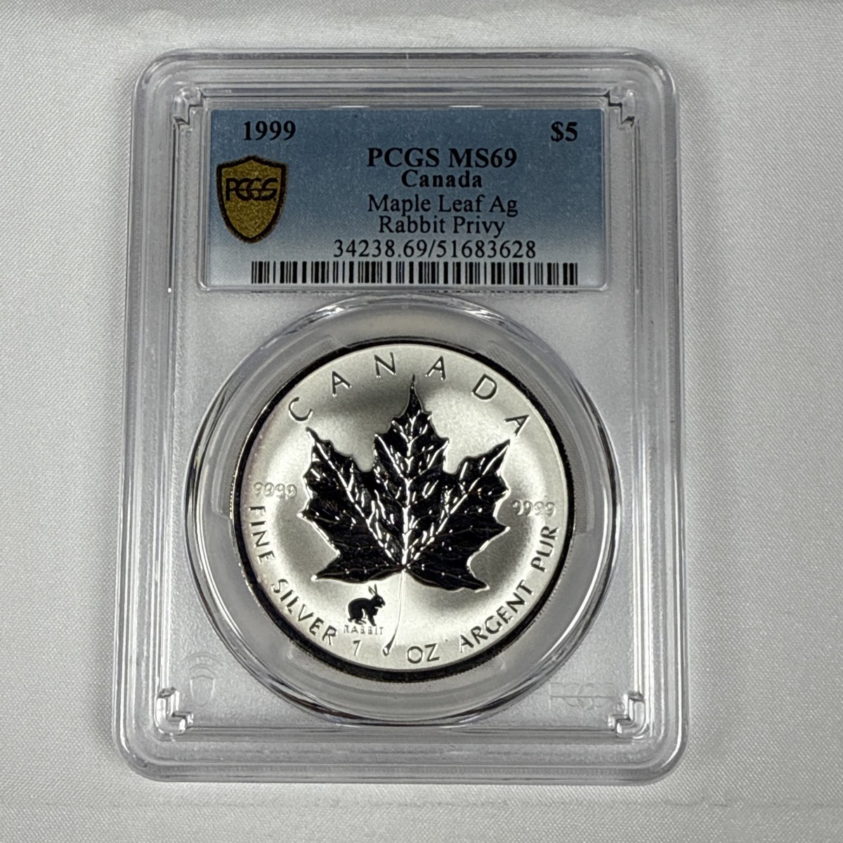 1999 Canada Rabbit Privy Silver Maple Leaf $5 - PCGS MS69 | eBay