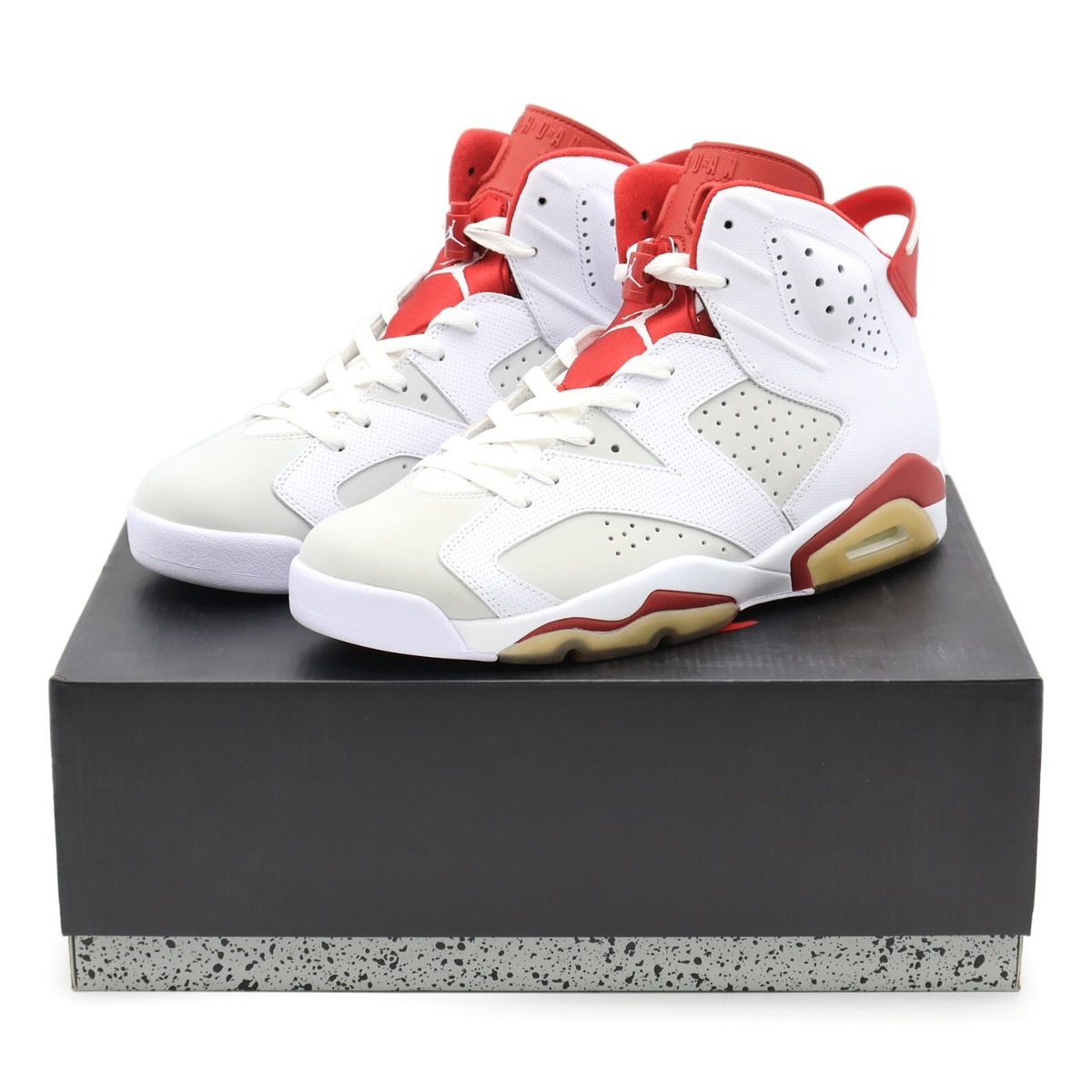384664-113 Nike Air Jordan 6 Retro Alternate Hare White Gym Red