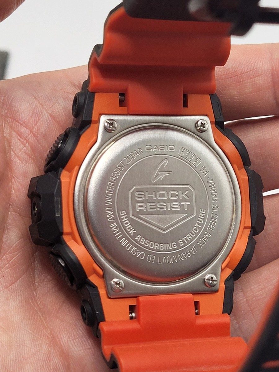 NEAR MINT ] Casio G-Shock GA-700BR Black Orange Sports Watch Shock