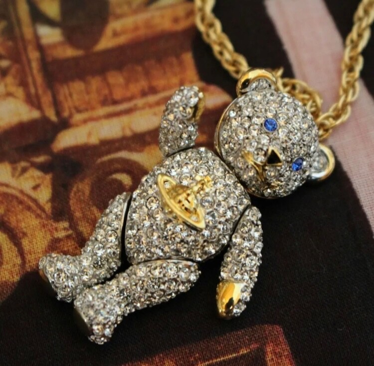VIVIENNE WESTWOOD Necklace Teddy Bear Oblem Stone Gold Japan | eBay