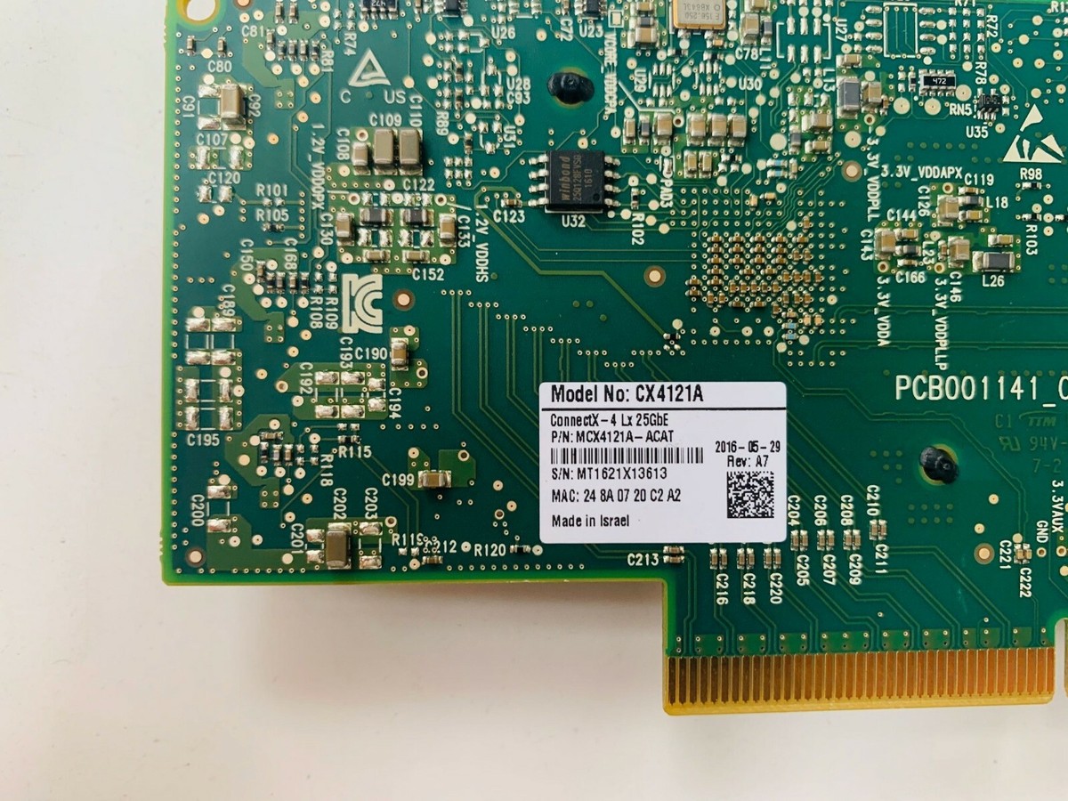 Mellanox CX4121A MCX4121A-ACAT ConnectX-4 25Gigabit Ethernet Card