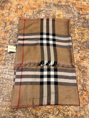Burberry Cashmere 100 Large Scarf Shawl Women New from Japan | eBay