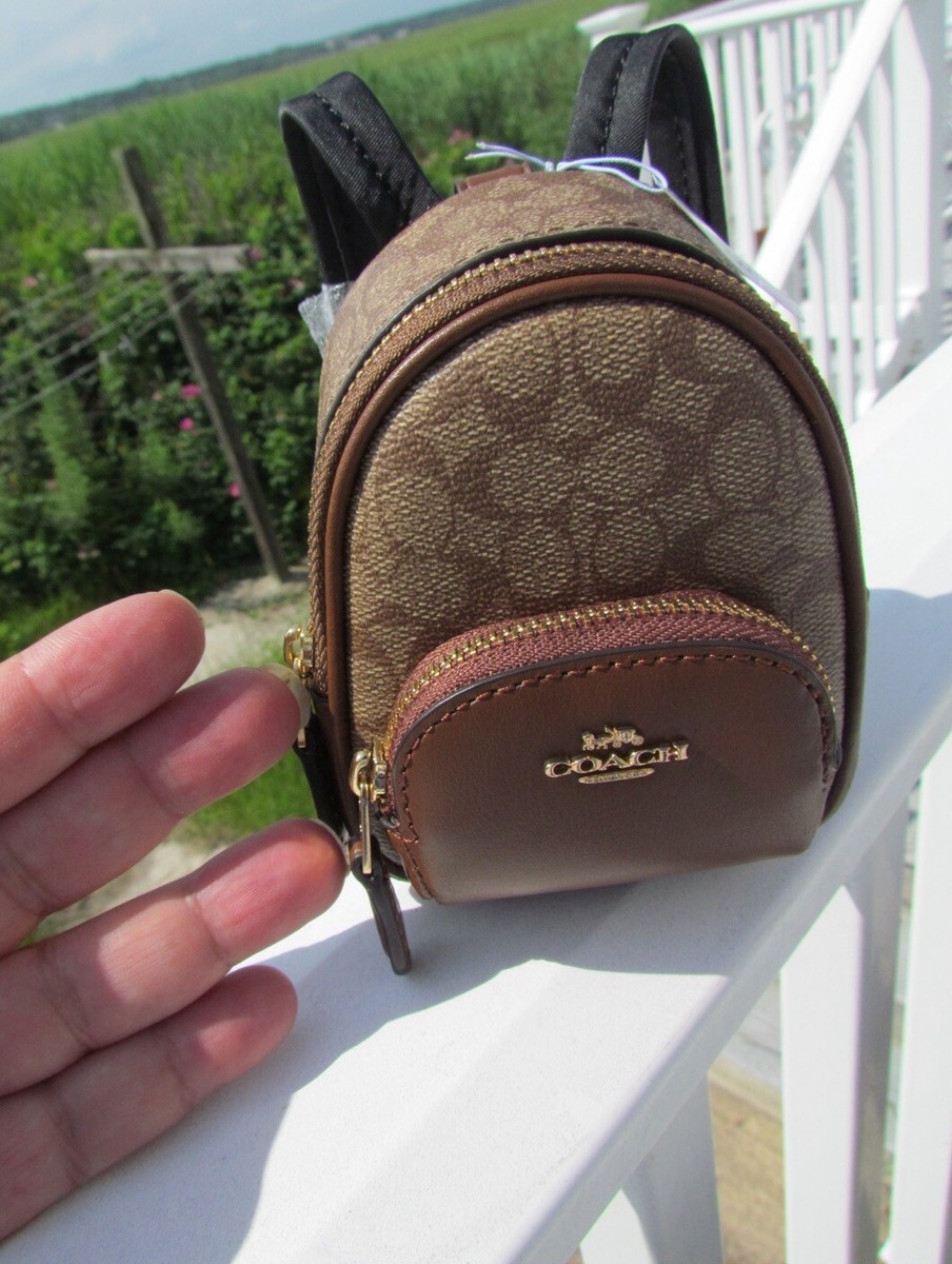 NWT COACH mini Court bag charm C7803 backpack keychain signature