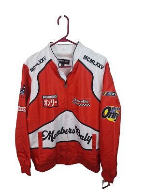 New Members Only Sport Red Team Racing ZIP Windbreaker Men's