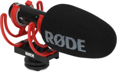Rode VideoMic GO II Ultracompact Analog/USB Camera - Black/Red for