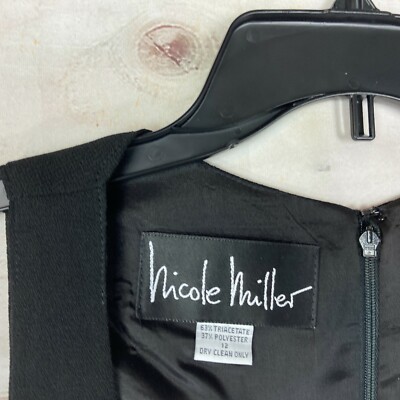 Nicole Miller Vintage Dress Jacket Set Womens 12 Black 90s Shift