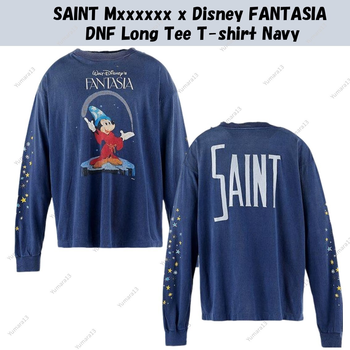 SAINT Mxxxxxx x Disney FANTASIA DNF Long Tee T-shirt Navy | eBay