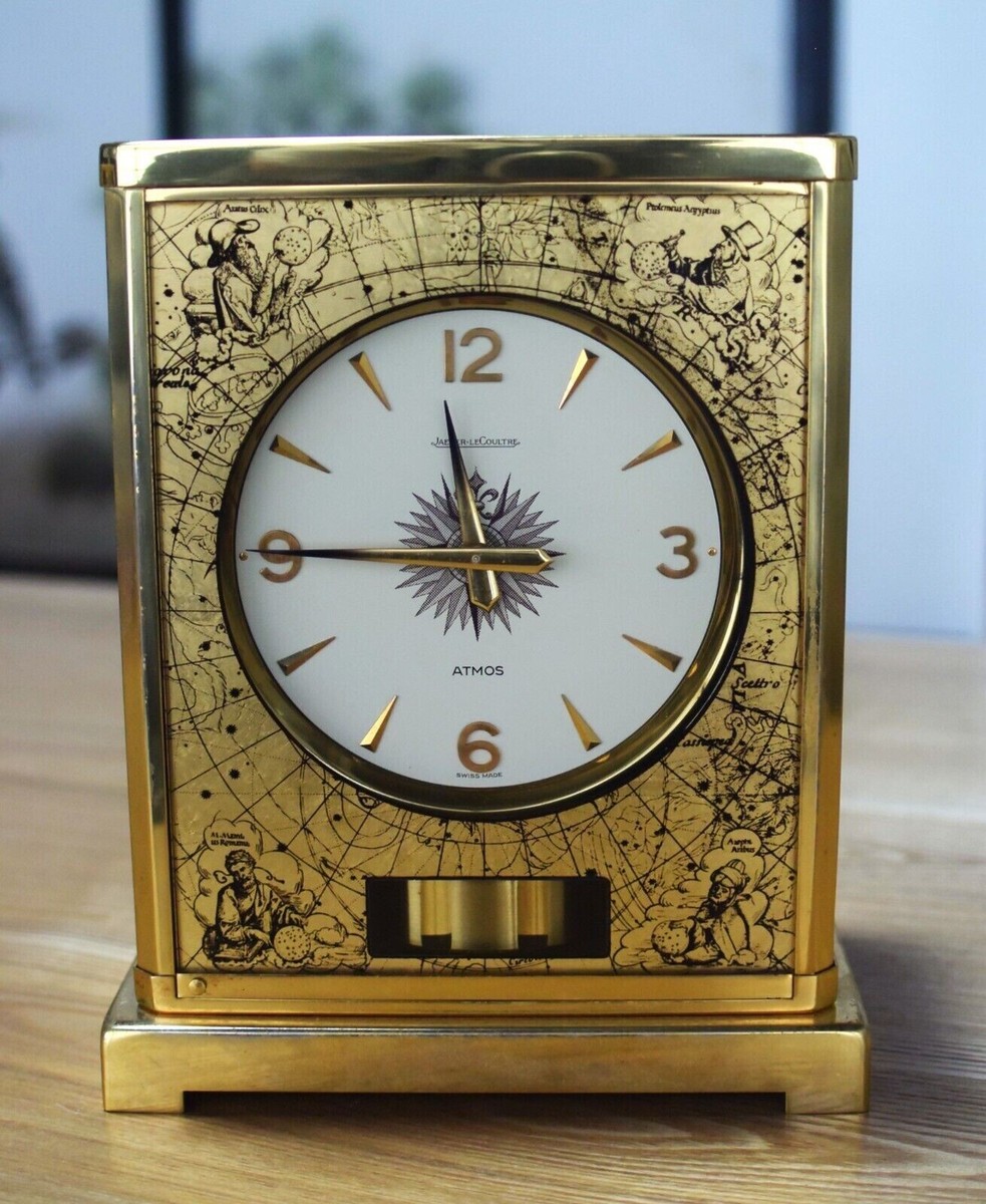 Jaeger Lecoultre Atmos Gold Leaf Sky Map Vintage Mantle Clock | eBay
