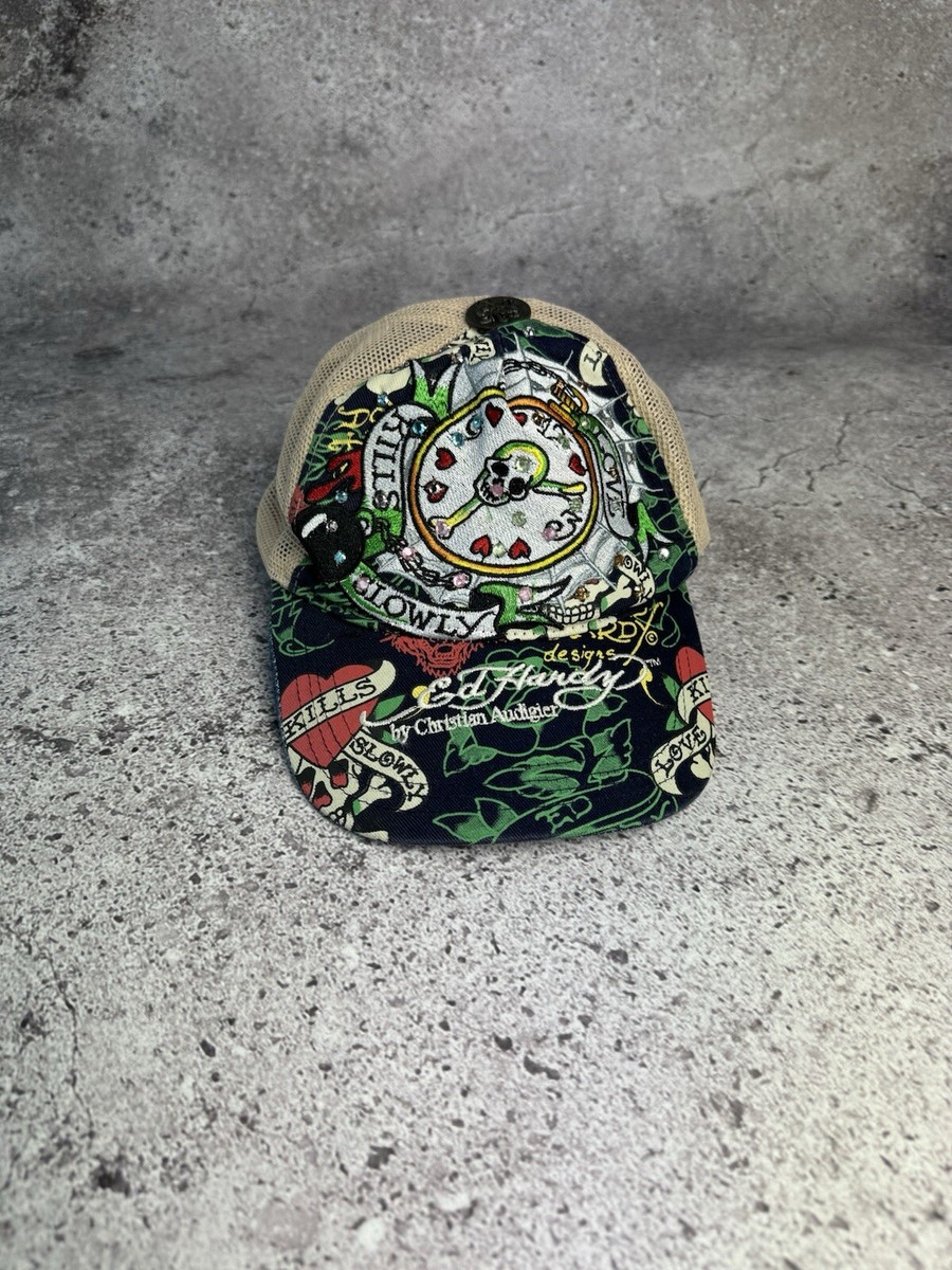 Vintage Y2K 2000s Ed Hardy by Christian Audigier Cap Hat Mesh
