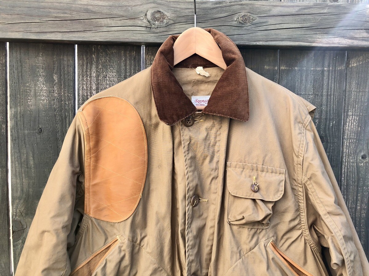 1930s RED HEAD Waxed Canvas & Leather Duck Hunting Jacket Coat