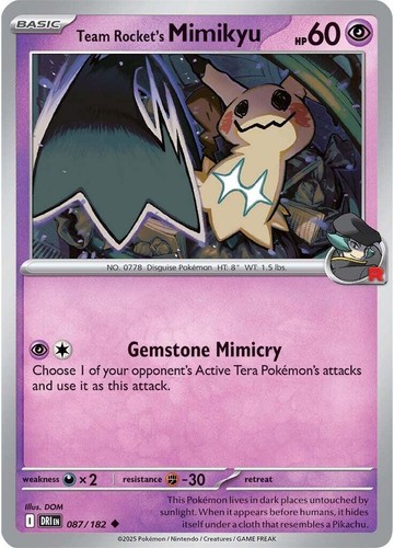 EX/NM Pokemon Cards Team Rocket's Mimikyu 079/193 Team Rocket