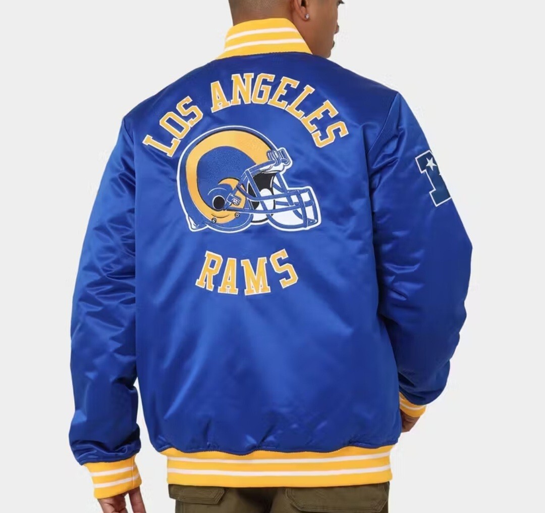 MITCHELL & NESS Logo Los Angeles Rams Heavyweight Satin Jacket | eBay