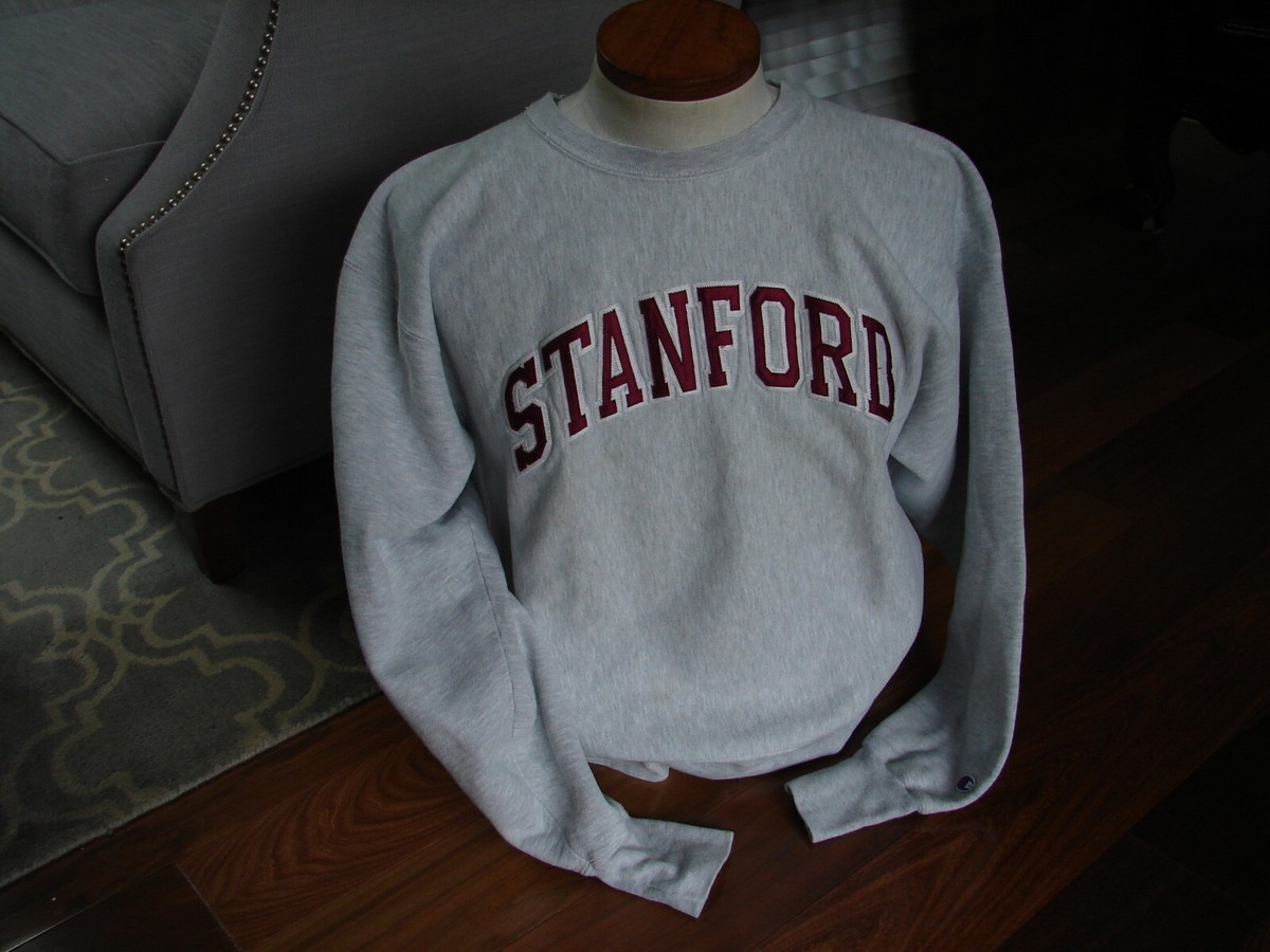 Stanford University Champion Reverse Weave Sweatshirt - Gray/Red