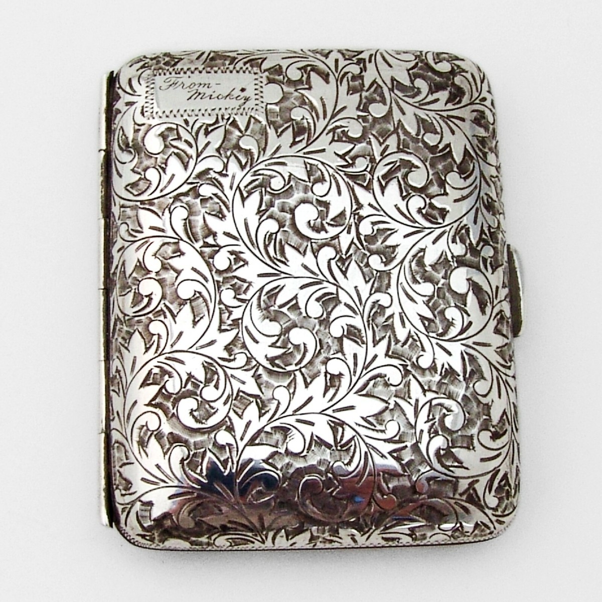 Engraved Cigarette Case Japanese 950 Sterling Silver Mono | eBay