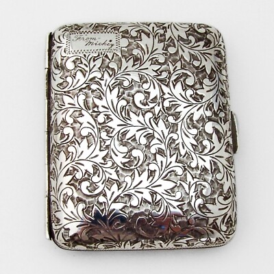 Engraved Cigarette Case Japanese 950 Sterling Silver Mono | eBay