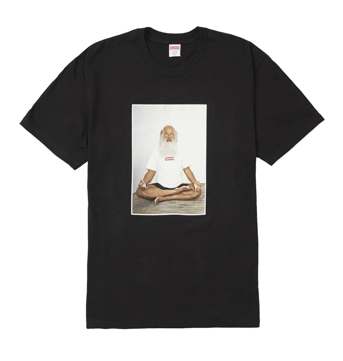 Supreme Rick Rubin RED BOX LOGO Photo Tee T-Shirt BLACK Size S