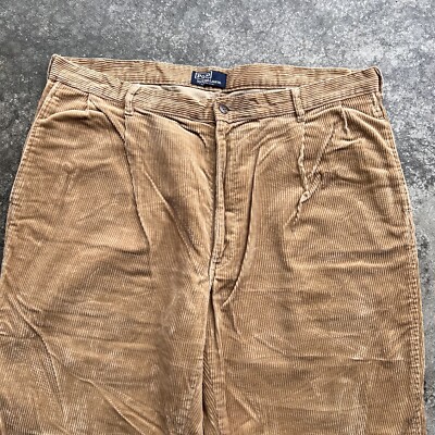 Vintage 90s Polo Ralph Lauren Corduroy Pants Men's Brown Trousers