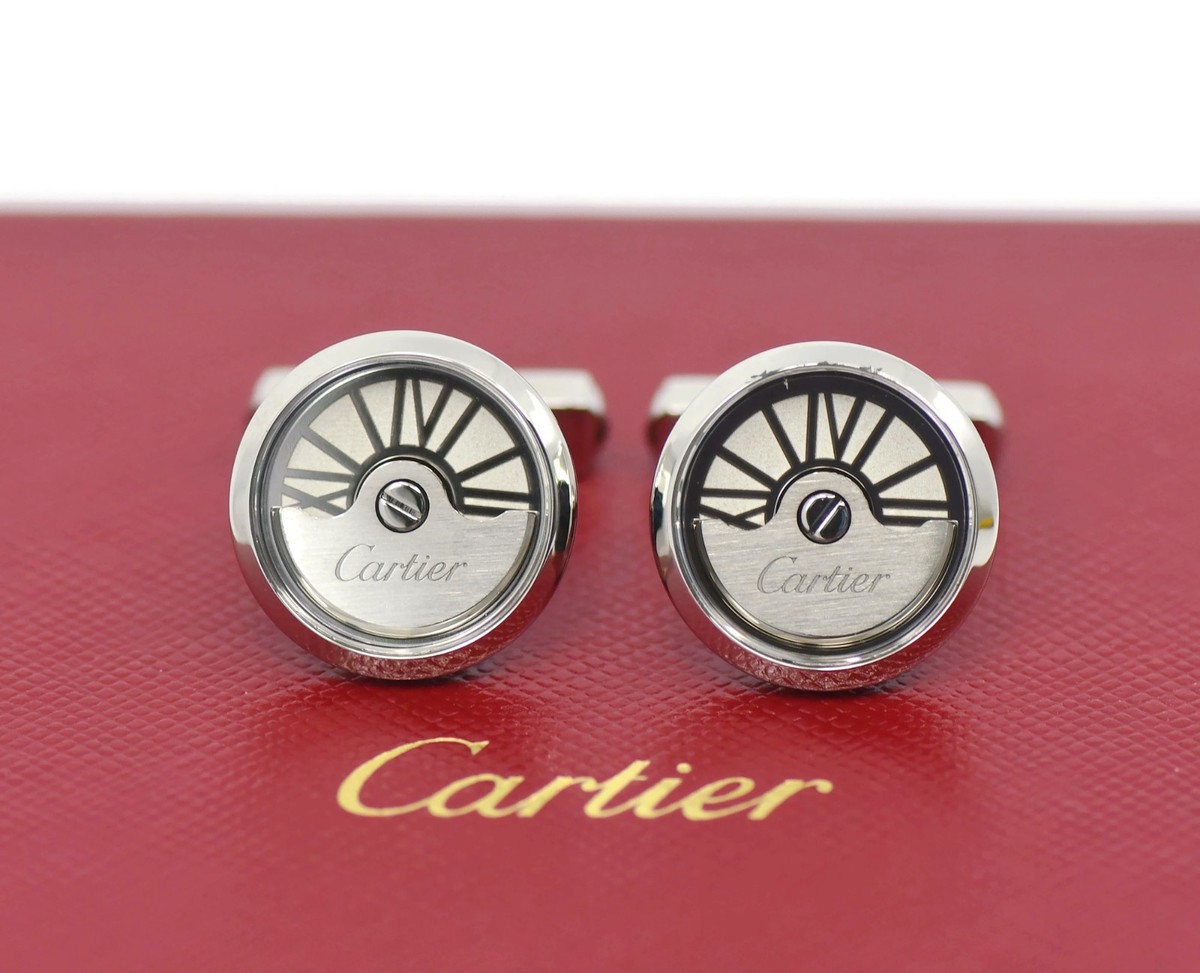 Cartier Oscillating Weight Sterling Silver Cufflinks | eBay