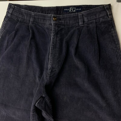 90s Vtg Field Gear Corduroy Pants Baggy Cuffed 38x36 (Fit 36x33