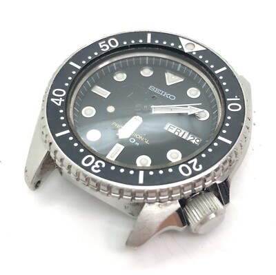 w1889] SEIKO DIVER 7C43-6011 200m Day Date New battery Working VG