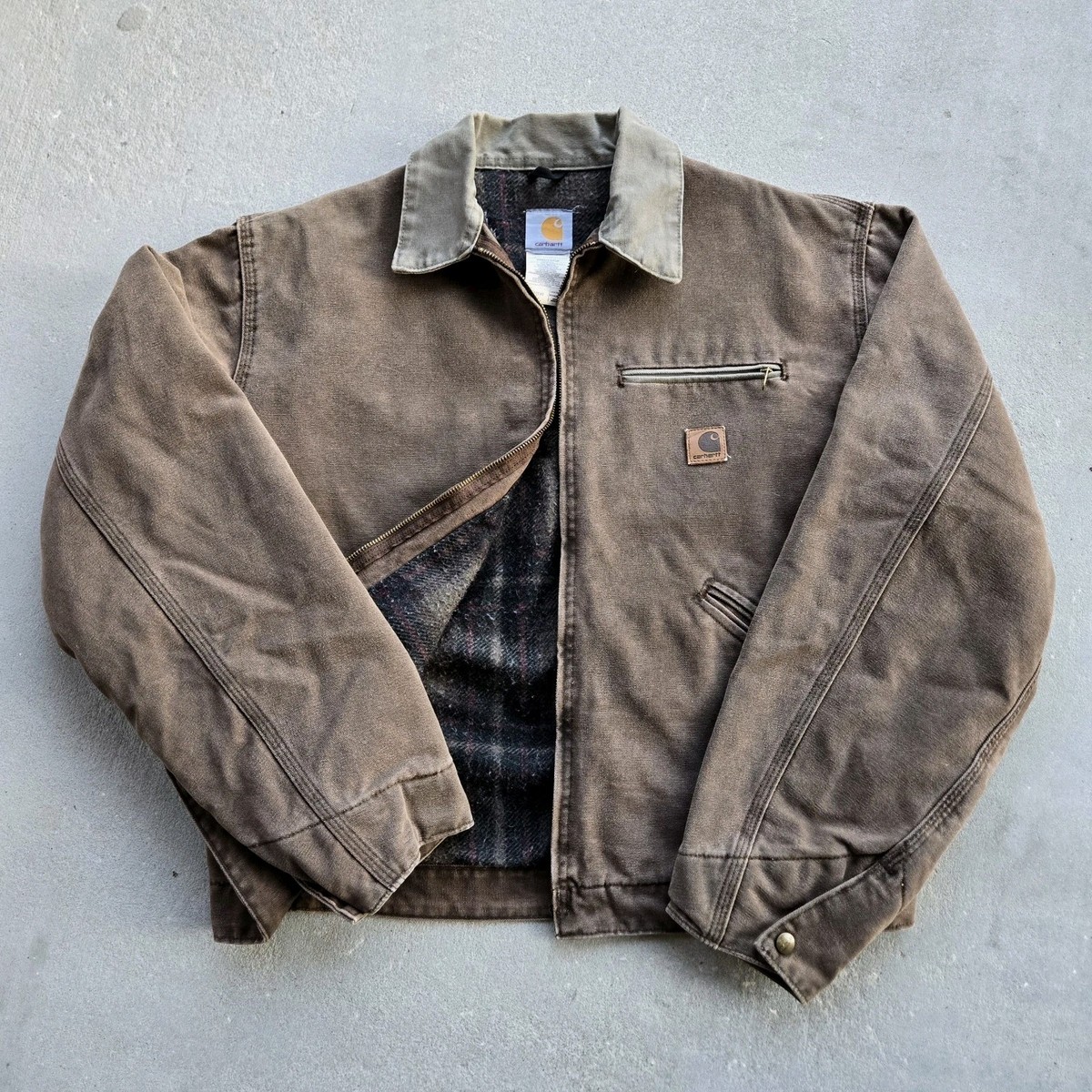 Vtg 2000s Carhartt J97 CHT Detroit Canvas Jacket Large Chestnut