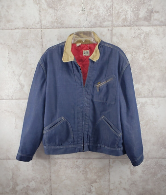 60s 70s Lee Denim Jean Jacket 91B Jelt Quilted Teardrop Talon