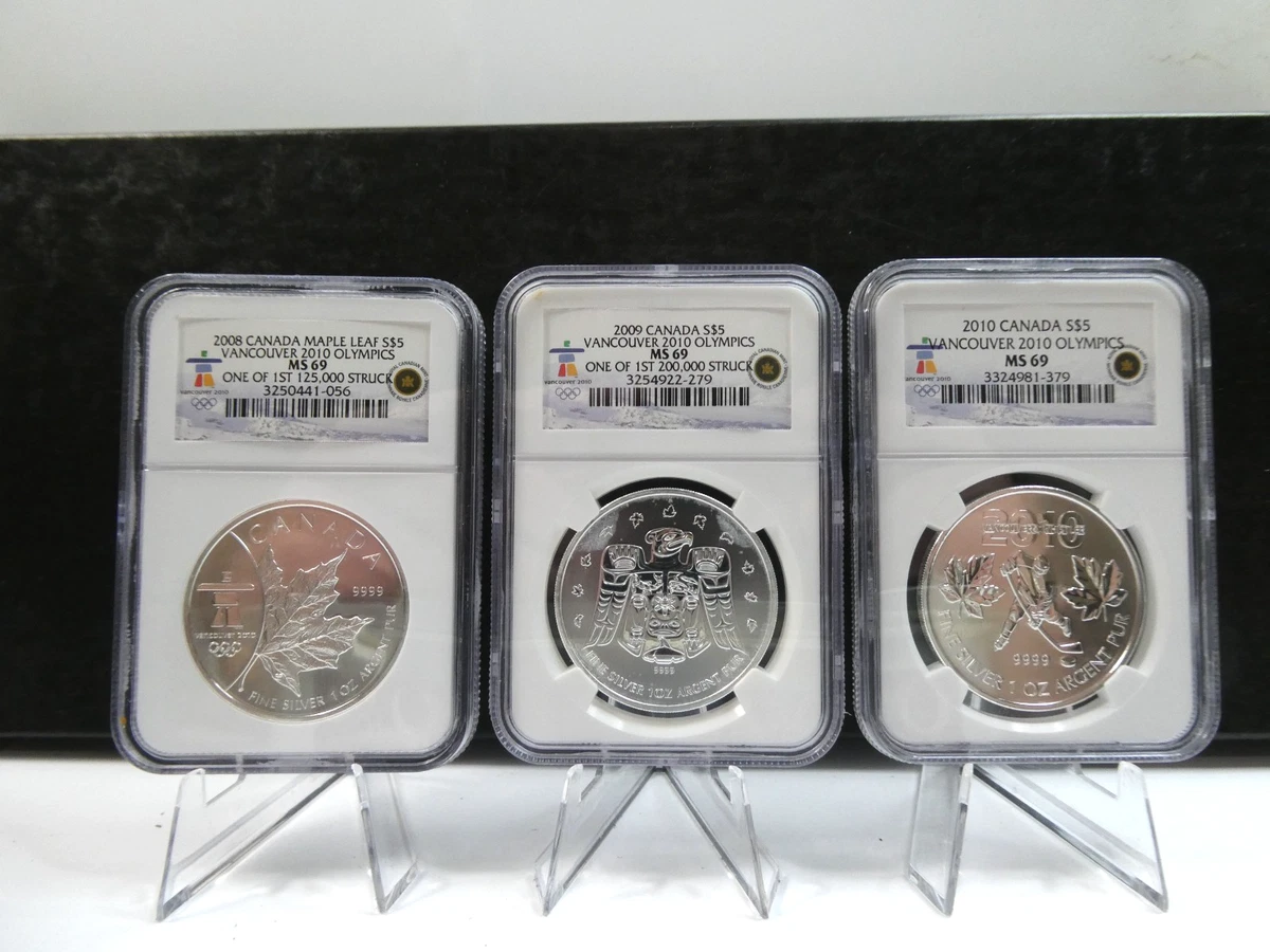 Canadian Maple Leaf NGC Grade MS 69 Silver Bullion Coins for sale
