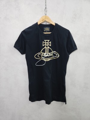 Vivienne Westwood Anglomania classic t-shirt gold foil jeans orb M