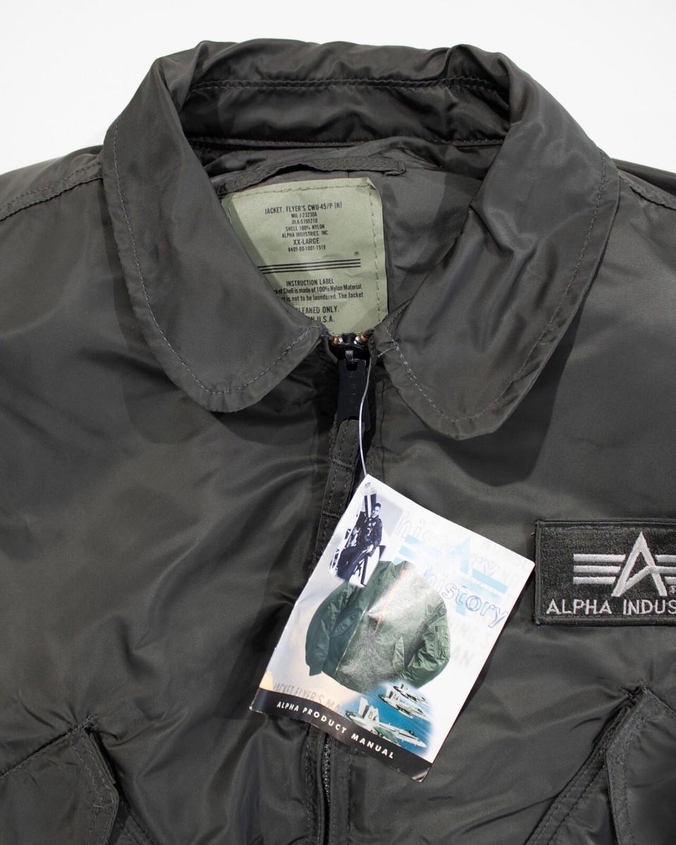 NEW OLD STOCK 90'S ALPHA INDUSTRIES CWU-45/P FLYERS JACKET XX