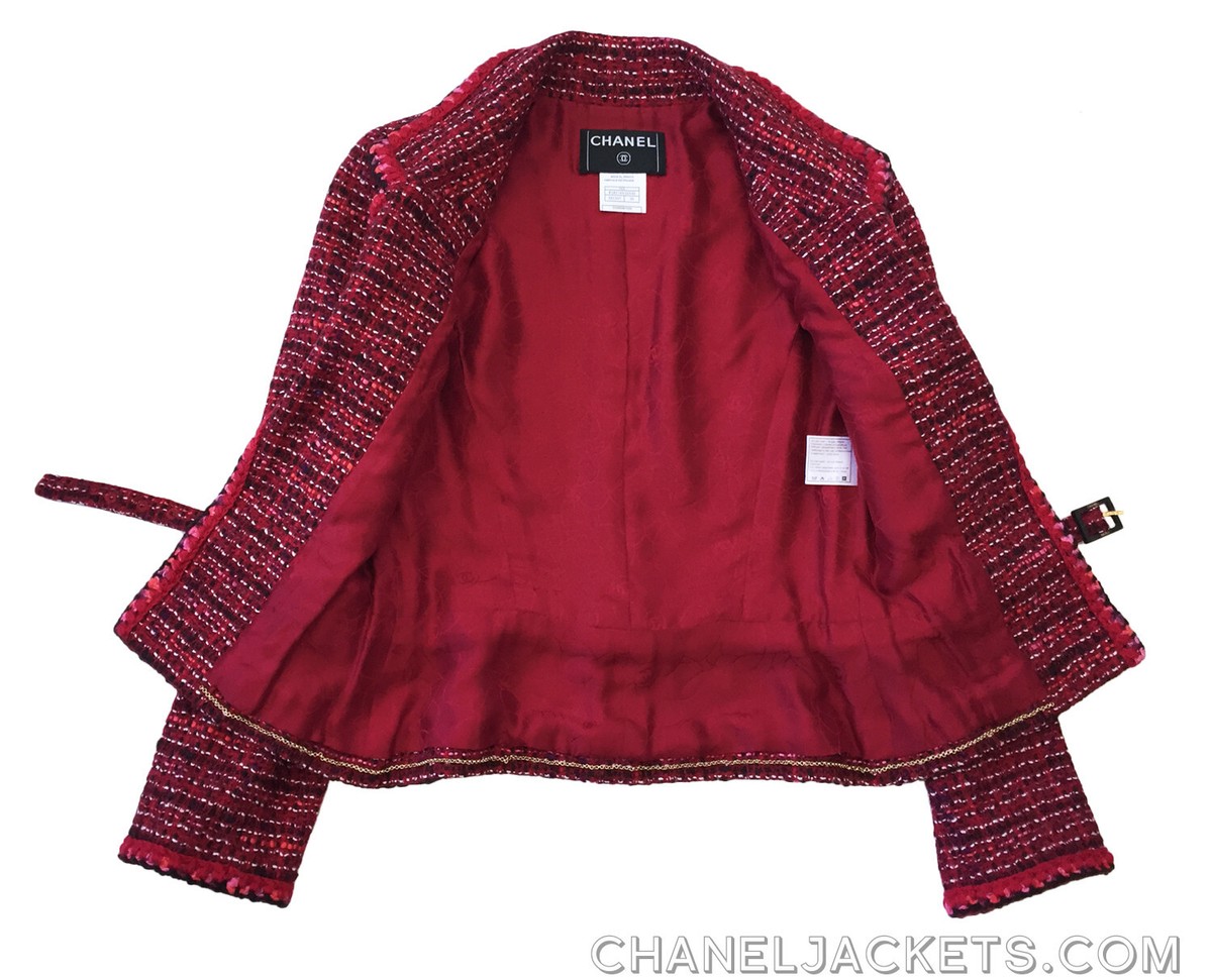$3,995 CHANEL VINTAGE Red Multi Tweed JACKET * FR 28 / US 2 - 4