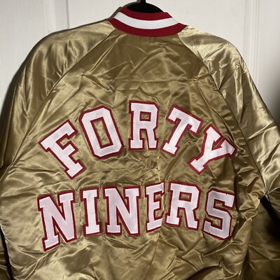 VTG Chalk Line NFL San Francisco Forty Niners 49ers Gold Satin