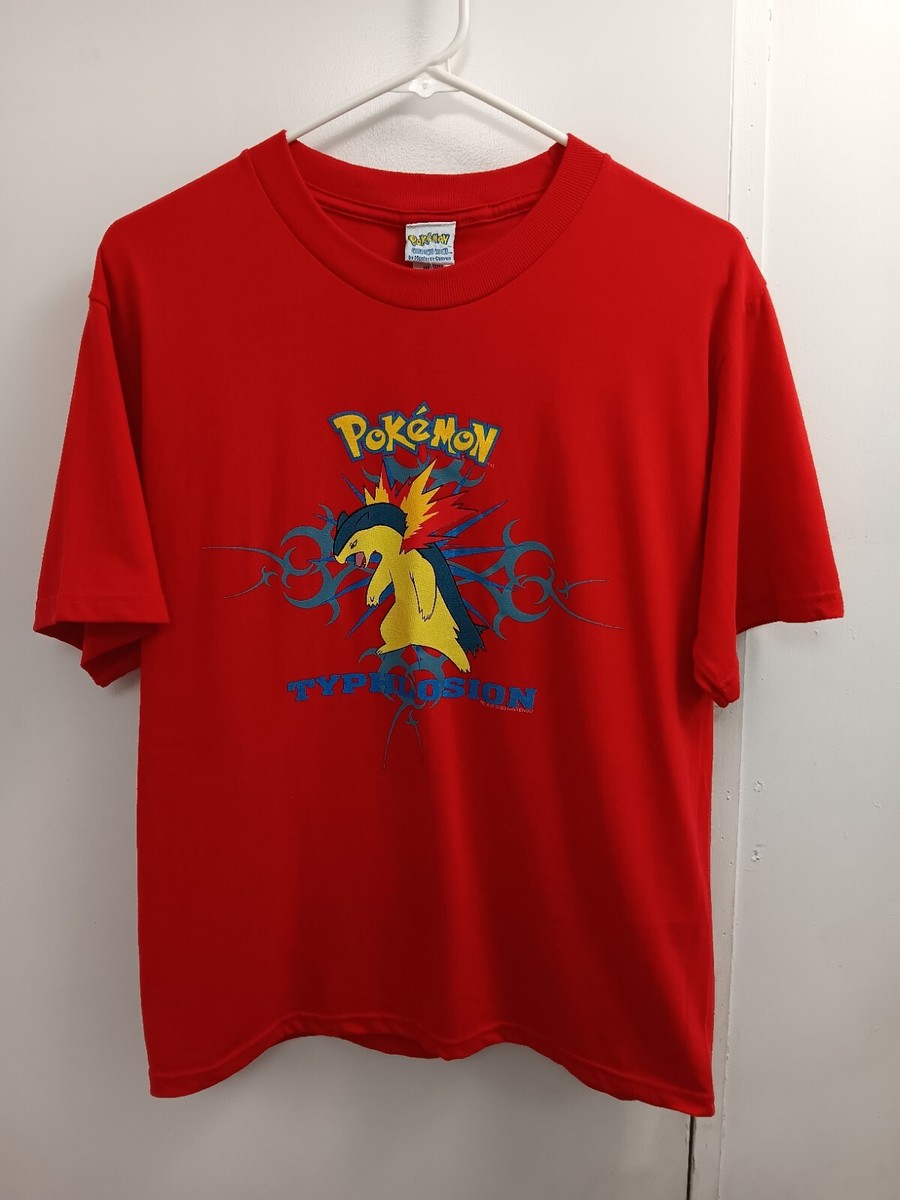 NWT) Vintage 2000 Nintendo Pokemon TYPHLOSION T-Shirt Youth Large