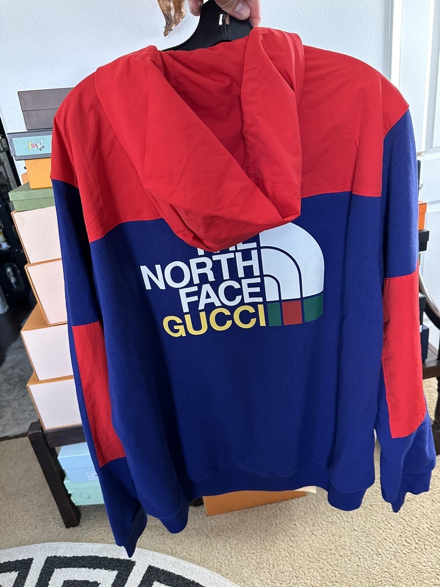 GUCCI x THE NORTH FACE logo Hooded/Zip track jacket Large Limited