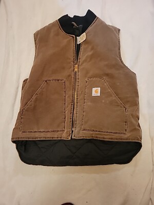 Vintage 90s Carhartt VQ 1882 Vest (size XL) Brown Duck Canvas