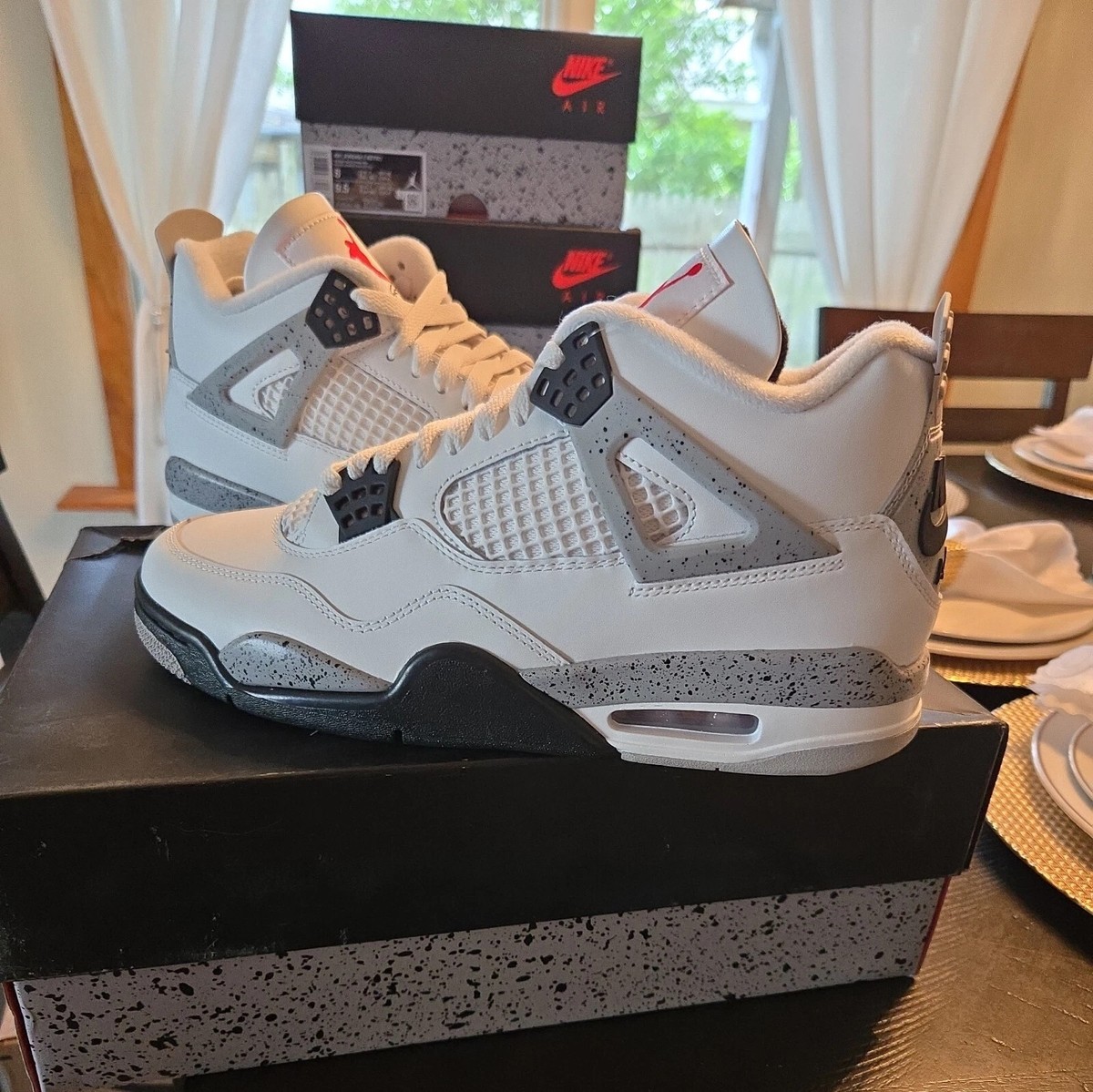 Size 7.5 - Air Jordan 4 Retro OG 2025 White Cement for sale online