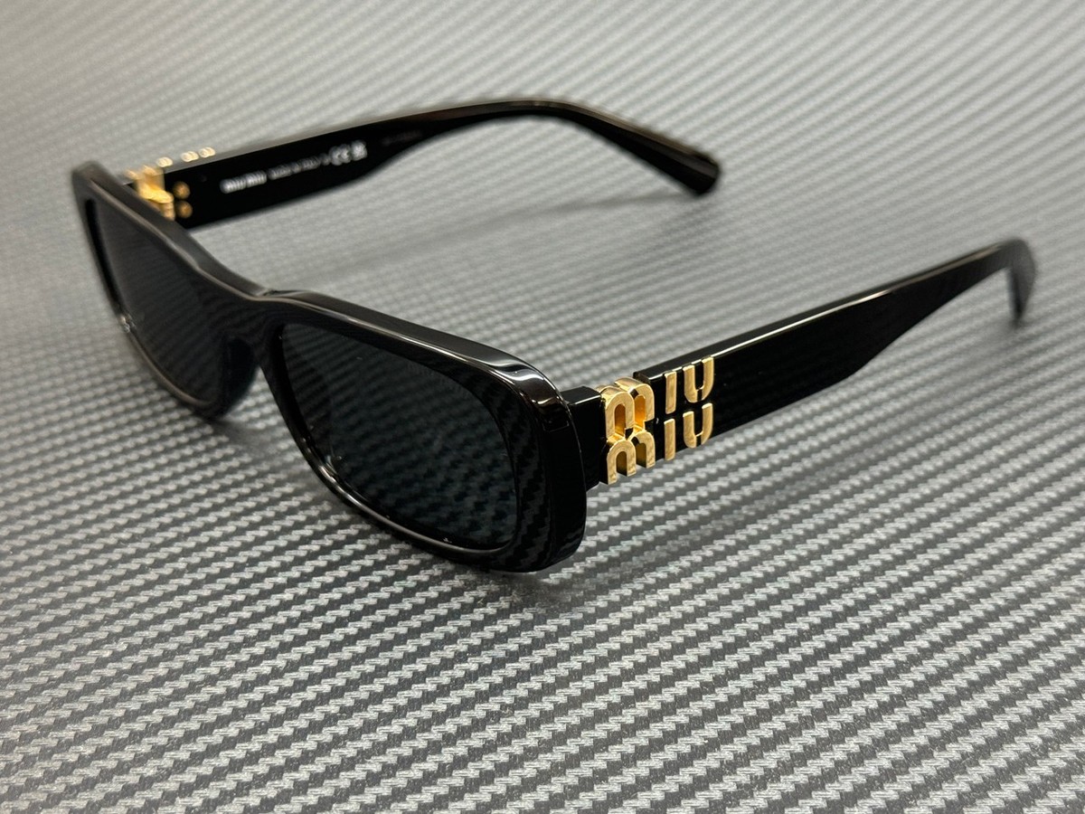 MIU MIU MU 08ZS 1AB5S0 Black Grey Women's 53 mm Sunglasses | eBay