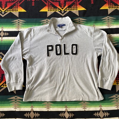 Vtg 90s Polo Sport Ralph Lauren Spellout XL Joe Pesci Pullover USA