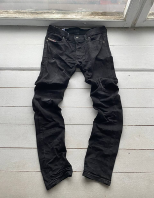 00s Diesel Avant Garde Opium Y2k Skinny Long Black Mens Jeans 32