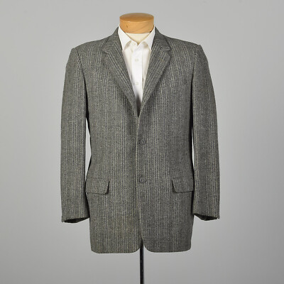1950s Mens Wool Tweed Jacket Gray Stripe Blazer VTG 50s | eBay