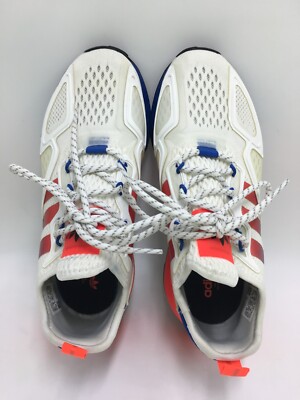 Adidas GS Zx 2K Boost Men's 4 Women's 6 White Red & Blue Athletic