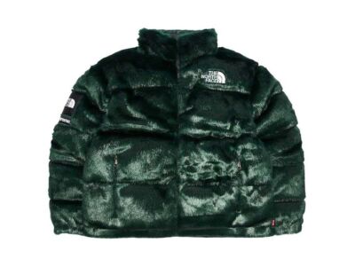 Supreme The North Face Faux Fur Nuptse Jacket Green | eBay