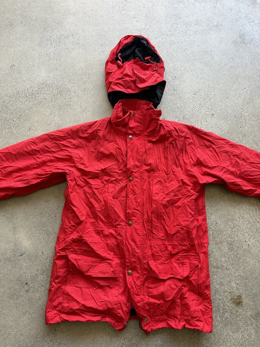 Vintage REI GORE-TEX Red Full Zip Button Closure Rain Coat Jacket