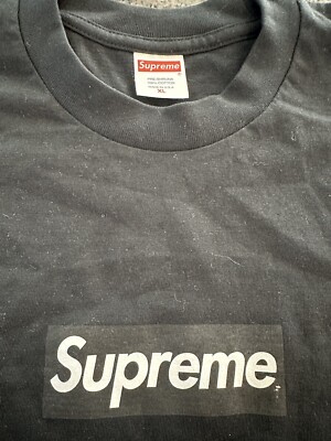 Supreme Cross Box Logo Tee Black White F/W 20 | eBay