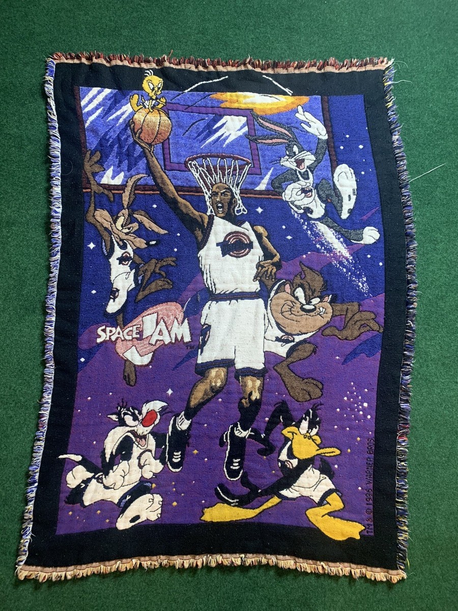 1996 Space Jam Michael Jordan Throw Rug Blanket 90s Basketball