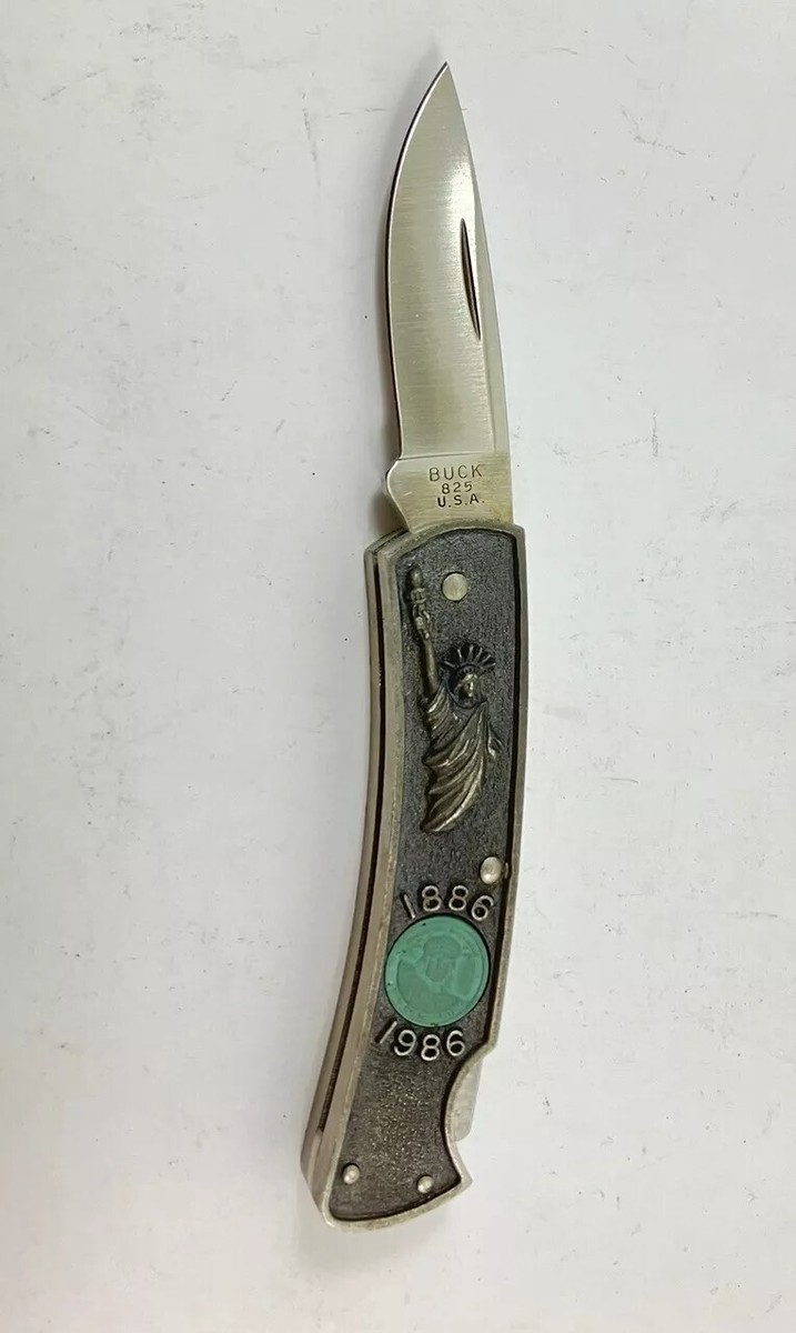 Vintage Buck 825 Statue Of Liberty 1886-1986 Folding Pocket Knife