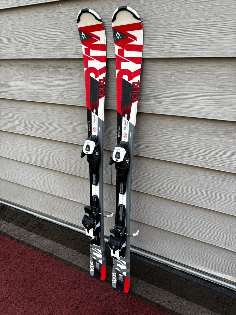 Volkl RTM 7.4 Short 128cm Skis w/ Lithium 10 Bindings - PERFECT