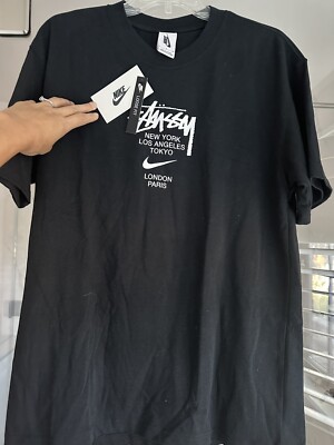 NWT Stussy x Nike Tee Black Men's Small (fits Medium