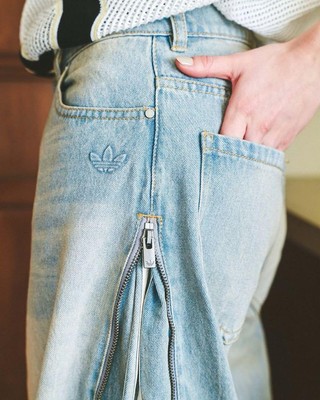 Adidas Women S Denim Zip Pant Pants 27 Jx9210 Limited Edition Rare